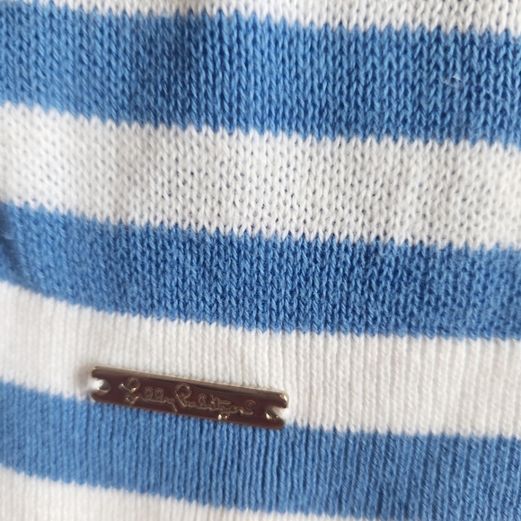 EUC Lilly Pulitzer Striped Blue and White Sweater, Size Small - Picture 2 of 6